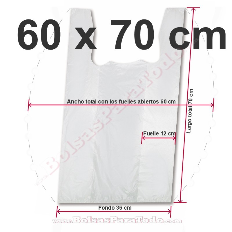 Bolsas Camiseta 60x70 cm Blanco 70% Reciclado