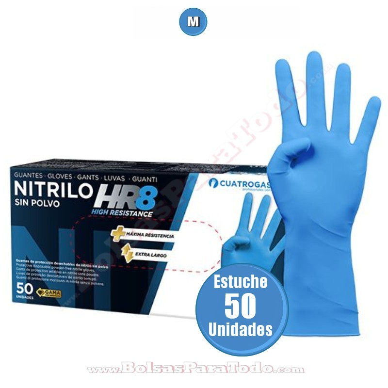 Guantes de Nitrilo Azul HR8