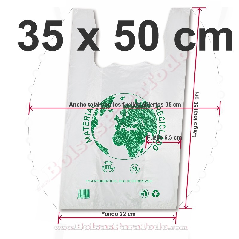 Bolsas Camiseta 35x50 cm 100% Reciclado