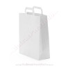 Bolsas Papel Blanco 26x12x35 cm Asa Plana