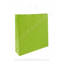 Bolsas Papel Verde 32x12x42 cm Asa Rizada