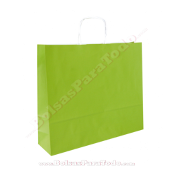 Bolsas Papel Verde 44x15x50 cm Asa Rizada
