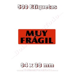 Rollo 500 Pegatinas "Muy frágil"