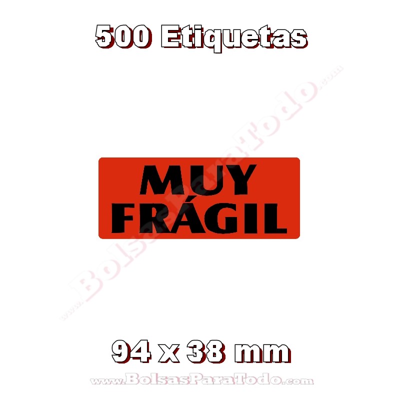 Rollo 500 Pegatinas "Muy frágil"