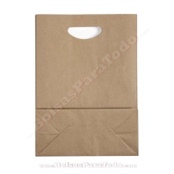 Bolsas Kraft Natural 22x11x27 cm Asa Troquelada