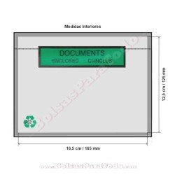 Bolsas Contiene Documentación de Papel 16,5x12,5 cm