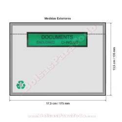 Bolsas Contiene Documentación de Papel 16,5x12,5 cm