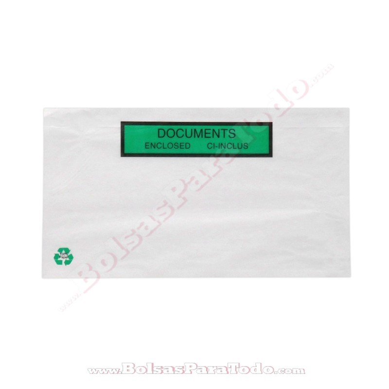 Bolsas Contiene Documentación de Papel 23x12,5 cm