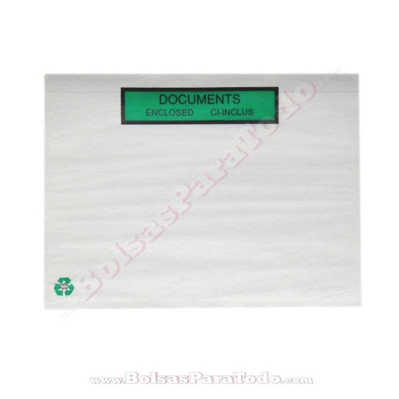 Bolsas Contiene Documentación de Papel 23x17 cm