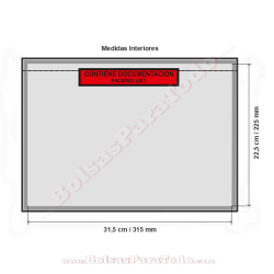 Bolsas Contiene Documentación 31,5x22,5 cm