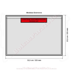 Bolsas Contiene Documentación 31,5x22,5 cm