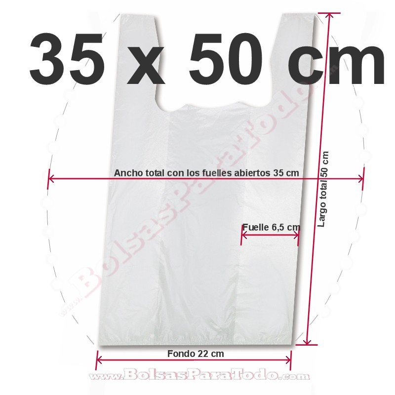 Bolsas Camiseta 35x50 cm Blanco 70% Reciclado