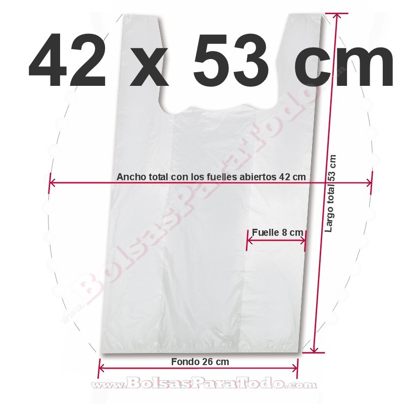 Bolsas Camiseta 42x53 cm Blanco 70% Reciclado