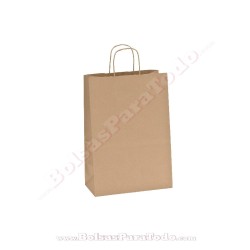 Bolsas Kraft Natural 24x11x32 cm Asa Rizada