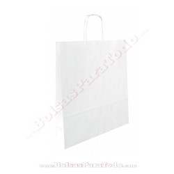 Bolsas Papel Blanco 32x12x42 cm Asa Rizada