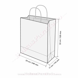 Bolsas Papel Negro 24x11x32 cm Asa Rizada