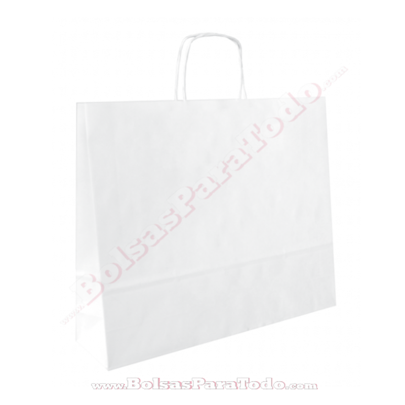 Bolsas Papel Blanco 42x16x49 cm Asa Rizada