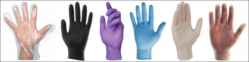 Guantes de Polietileno, Guantes de Vinilo, Guantes de Nitrilo, etc.